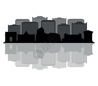 米兰天际线白色大教堂城市插图黑色商业旅行景观地标图片