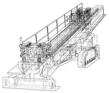 水平定向钻机 vecto工作机器灯光金属监视器工厂切割草图蓝图工程图片