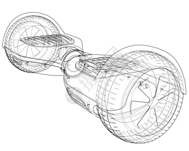 气垫板电动自平衡滑板车 韦克托发动机草图运输电池平台产品蓝图机器技术车轮图片
