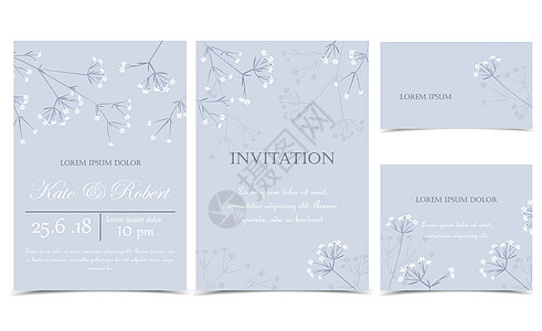 矢量花卉邀请边界植物纪念日草地装饰新娘框架卡片打印艺术品图片