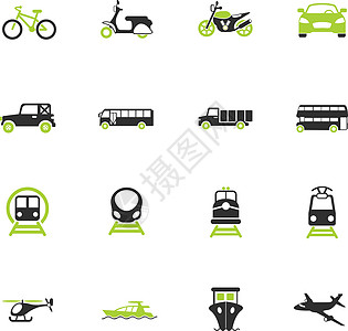 运输图标 se直升机吉普车绿色火车自行车飞机电车公共汽车卡车摩托车图片