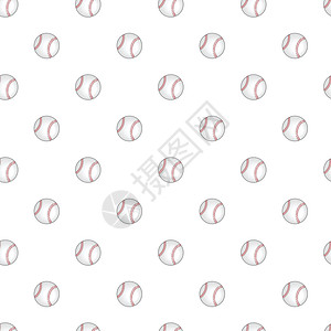 向量无缝模式 以白色背景的棒球为蓝本 在纺织品和任何其他设计中 具有时髦的体育主题背景图片