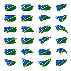 所罗门群岛它制作图案边界蓝色爱国织物丝带军旗自由横幅艺术刷子图片