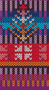 针织 费尔岛风格的图案 明亮的多色 无缝模式 针线活手工制造的织物纱线工具用于针线活 请柬包装的背景球衣纤维工艺爱好温暖纺织品针图片