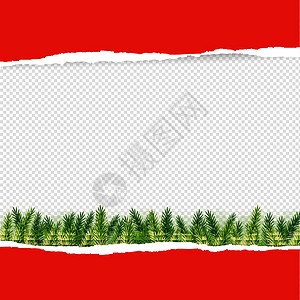 红色树树红色撕纸与冷杉墙纸假期风格滚动季节性邀请函季节装饰毛皮明信片设计图片