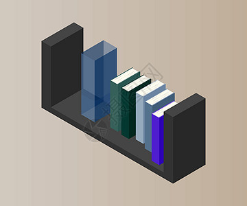 书柜矢量等距概念矢量插画 办公柜家具工作架子教育收藏班级学习学生图书馆知识木头图片