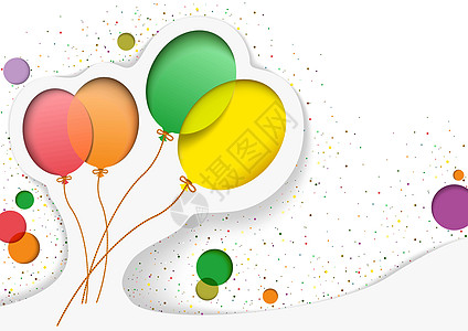 带气球的生日卡周年娱乐问候语公告纪念日惊喜派对插图假期狂欢图片