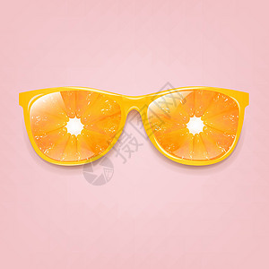 有橙色和粉红背景的太阳镜图片