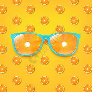 有橙和橙背景的太阳镜Name图片