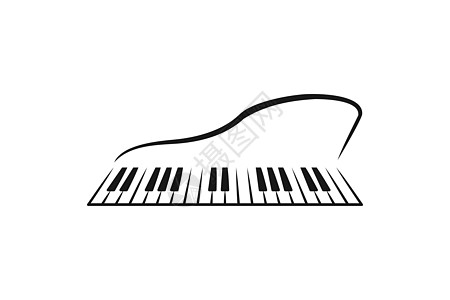 标志设计灵感隔离在白色背景上键盘旋律钢琴标签主义者小提琴乐队音乐会工作室吉他图片