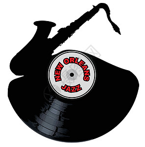 新奥尔良爵士爵士乐音乐音响艺术品萨克斯艺术唱片圆形插图玩家凹槽绘画爵士乐图片