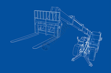叉车概念  3 的矢量渲染船运货物插图草稿运输工业贮存绘画商品工厂图片