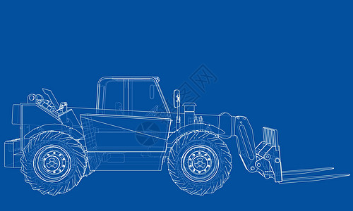叉车概念  3 的矢量渲染运输插图载体绘画仓库机器送货货运卡车装载机图片