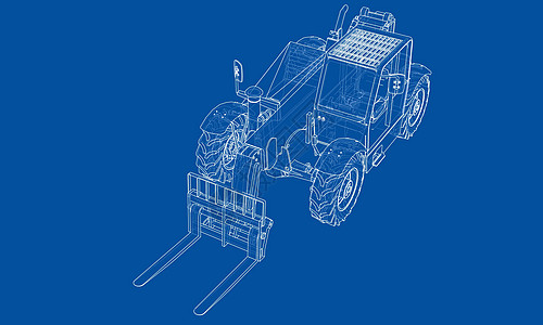 叉车概念  3 的矢量渲染汽车工厂运输载体送货机器货运卡车贮存装载机图片