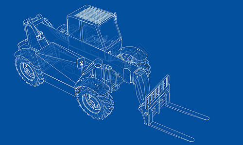 叉车概念  3 的矢量渲染载体船运汽车货物搬运工贮存工厂商品货运卡车图片