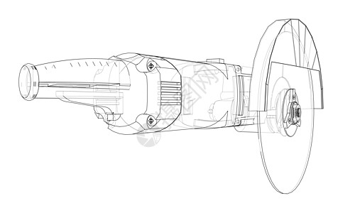 轮廓电动角磨机 韦克托绘画电气安全维修车削危险草图乐器手臂金属图片