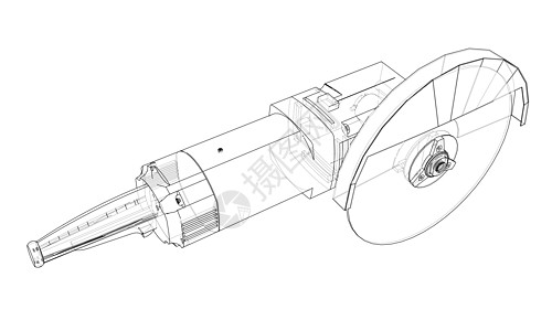轮廓电动角磨机 韦克托乐器电气插图车轮机器圆圈车削服务工艺草图图片