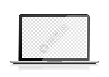 逼真的笔记本电脑前视图 笔记本空白屏幕展示监视器插图桌面小样剪贴画商业软垫框架键盘图片