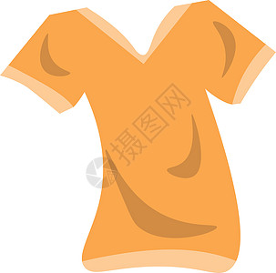 橙色布一身橙色的圆领颈单性T恤 准备采摘设计图片