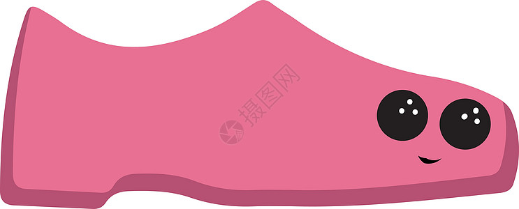 微笑的粉色鞋子 矢量或颜色插图的食道高清图片