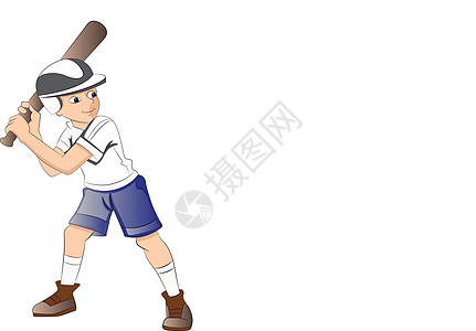 男孩打棒球 插图孩子运动乐趣绘画男生白色棒球游戏艺术品活动图片