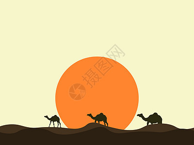 沙漠中的骆驼旅行草图卡通片活动动物旅游阴影绘画哺乳动物姿势背景图片
