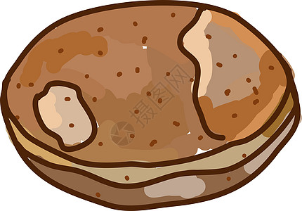 白色背景上的釉面甜甜圈插画矢量奶油巧克力绘画烘烤戒指蛋糕糖果甜点面团食物图片