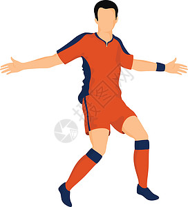 防守姿势中的足球运动员角色冠军裙子娱乐运动衣服男人蟋蟀踢球戏服玩家图片