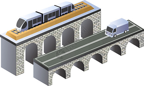 桥运输火车城市等距历史场景交通灰色建筑护城河图片