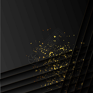 在黑色背景上的现代风格的金色亮片 深色豪华背景 闪闪发光的质感金子狂欢网络材料庆典插图艺术纺织品奢华金属图片