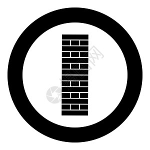 砖柱块在堆栈游戏中为家庭成人和儿童休闲棋盘游戏木块图标在圆形黑色矢量插图平面样式图像图片