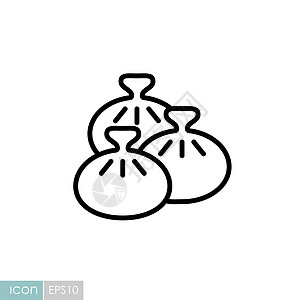 Khinkali 矢量图标 快餐标志午餐餐厅菜单烹饪面粉插图饺子螳螂水饺面团图片