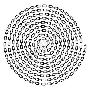孤立在白色背景上的灰色链螺旋灰色工业框架链接安全力量圆圈监狱束缚插图图片