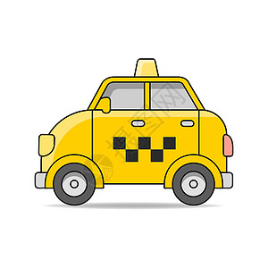 出租车 孤立在白色背景上的矢量平面插图 标签和邮政的手绘设计元素商业街道驾驶车轮民众轿车车辆汽车票价服务图片