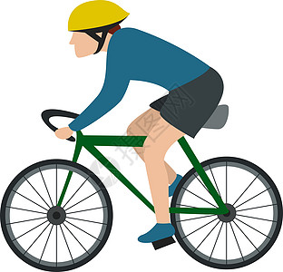 白色背景上骑自行车的人插画矢量图片