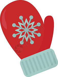 白色背景上的冬季红色庆典纺织品羊毛假期季节手套配饰衣服卡通片图片