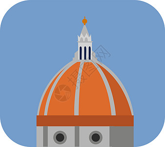 佛罗伦萨教堂白色背景上的佛罗伦萨设计图片
