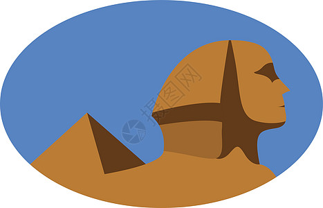 白色背景上的地标沙漠雕像旅游文化建筑学金字塔人面艺术纪念碑图片