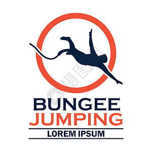 带有文本空间的蹦极标志 用于您的标语标签娱乐自由跳绳雕刻潜水活动绳索天空运动员风险图片