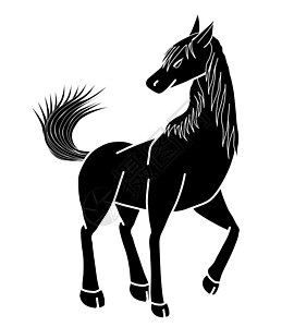 黑白马造型可作为标志使用图片