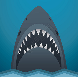 它制作图案的鲨鱼图标矢量捕食者插图卡通片钓鱼生活牙齿标识蓝色吉祥物荒野图片