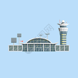 带控制塔的机场大楼 平面设计图片