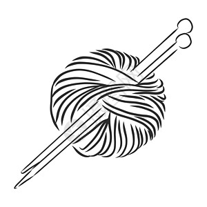 针织纱球 矢量图素描爱好艺术绳索草图旋转手工工艺手工业骆驼剪裁图片