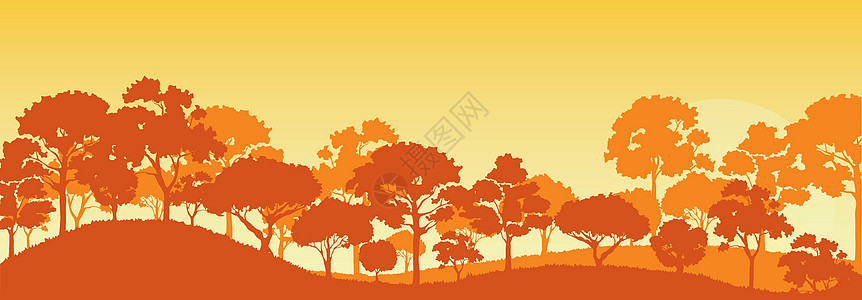 森林树木剪影自然景观背景矢量图 EPS1松树场景地平线插图针叶山脉荒野阴影环境丘陵图片