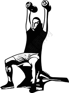 举着杠铃的男人在 gy 做深蹲健身房竞赛福利肌肉重量交叉活动力量身体动机图片
