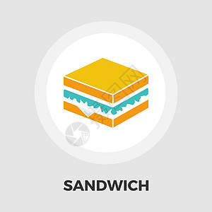 桑威奇图标平板汉堡香肠烘烤卡通片食物面包电脑绘画插图小吃图片