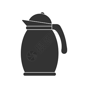 含有盖子的茶壶或茶壶图标 矢量存量图喷口蜜饯液体变体空白咖啡水壶绘画血管草图图片