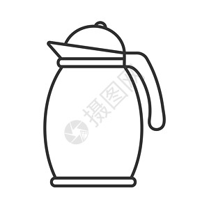 含有盖子的茶壶或茶壶图标 矢量存量图咖啡草图果汁水壶绘画变体空白概念蜜饯喷口图片