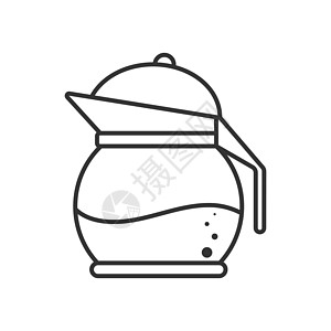 含有盖子的茶壶或茶壶图标 矢量存量图概念液体草图血管果汁空白蜜饯变体咖啡水壶图片