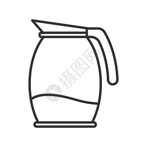 茶壶或茶壶的图标 在 w 上孤立的矢量存量插图果汁血管空白绘画咖啡概念草图蜜饯水壶液体图片
